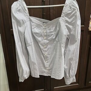 Striped Black and White Women's Top